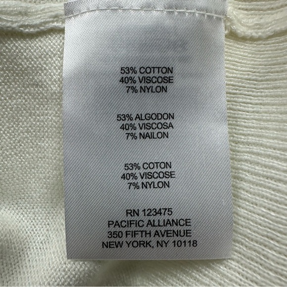 Jones New York Long Sleeve Round Neck HolidayWhite Sweater, Black Rhinestones, S - Picture 10 of 10